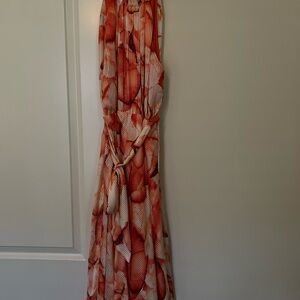 Donna Karan Orange and White Dress
